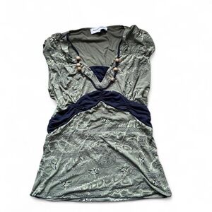 Women’s Olive Paisley Camisole with black Trim